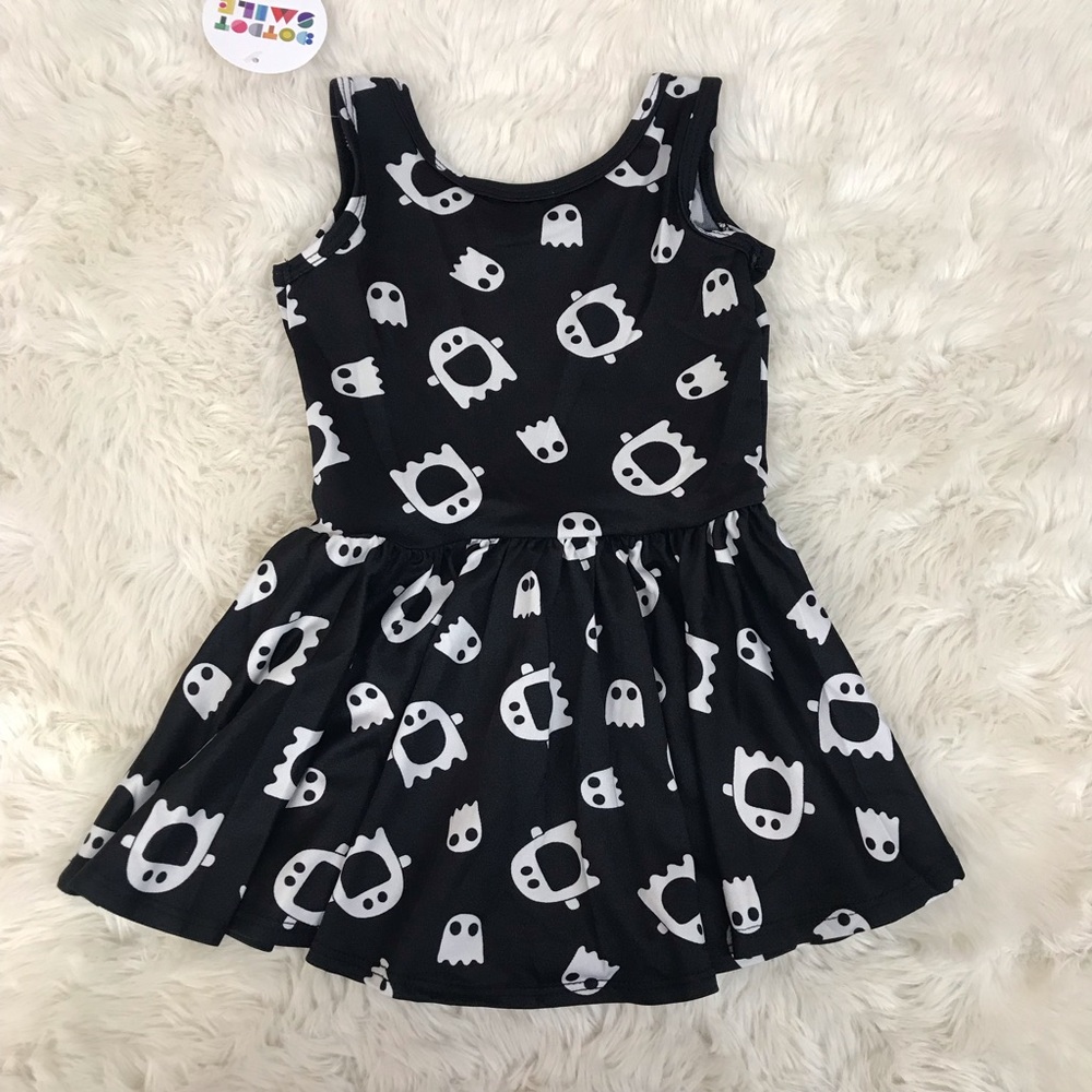 DOT DOT SMILE Baby Girl Ghost Halloween‎ Dress Costume Black White 6-12 Months - Picture 4 of 5